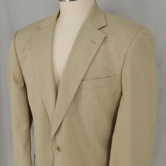 Alan Flusser Sport Coat Mens 46L Beige Jacket Lined Single Vent Two Button - Picture 9 of 16